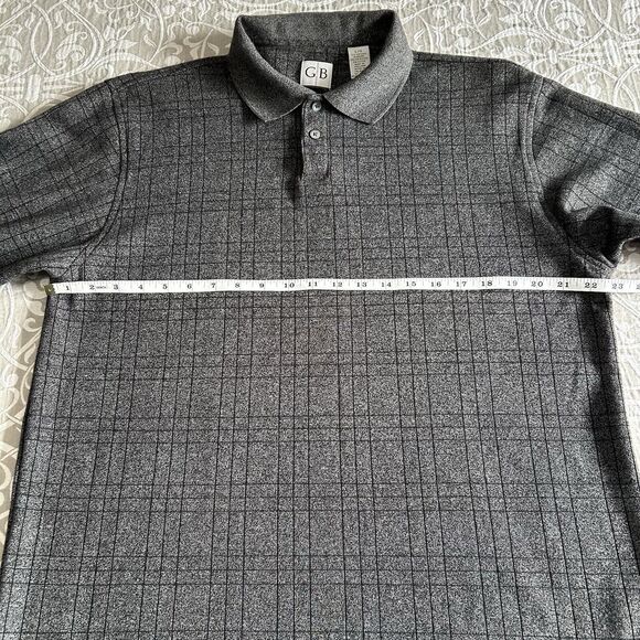 GB Geoffrey Bean Sweater Men Large Gray Plaid Henley Pullover Casual Comfy Dad - Picture 5 of 12